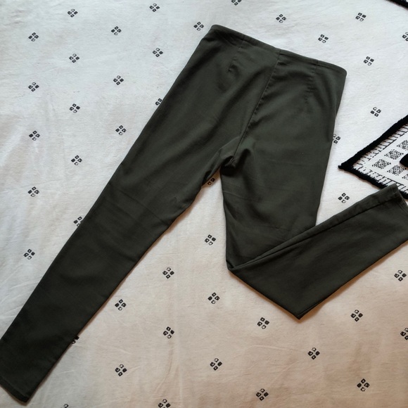 HM Olive Green Slim Fit Pants - Picture 4 of 6